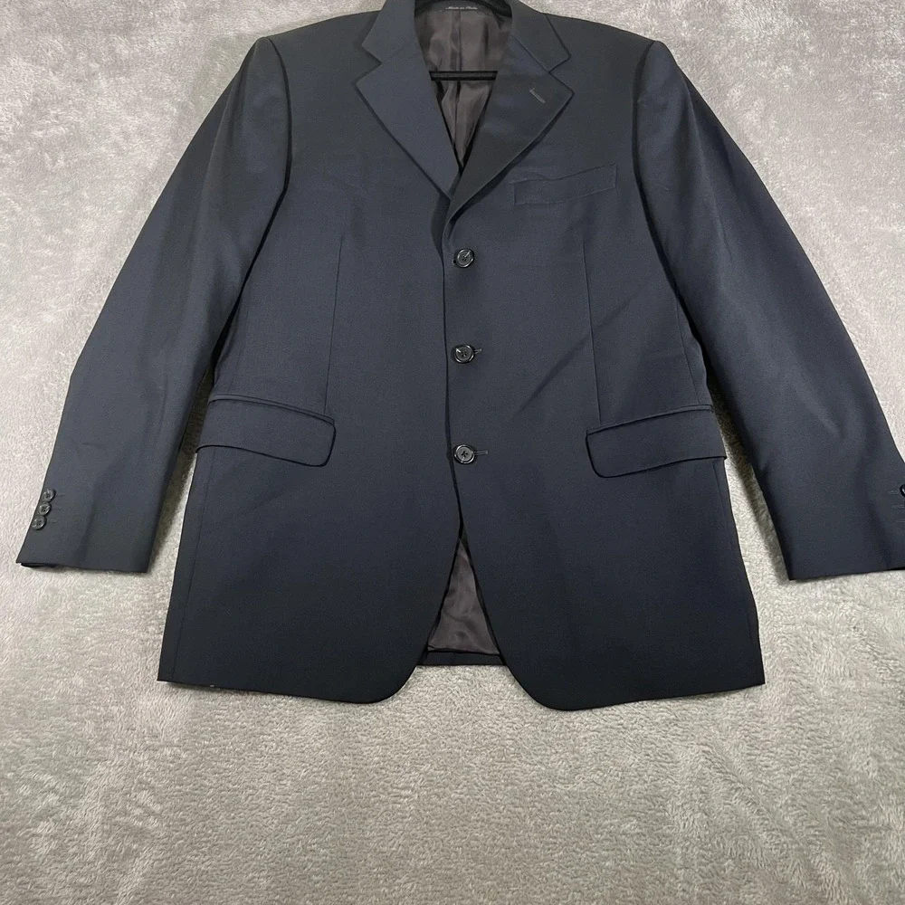 Fendi Blazer Mens 50 IT 40R Black 100% Virgin Wool‎ Made in Italy Sport Coat